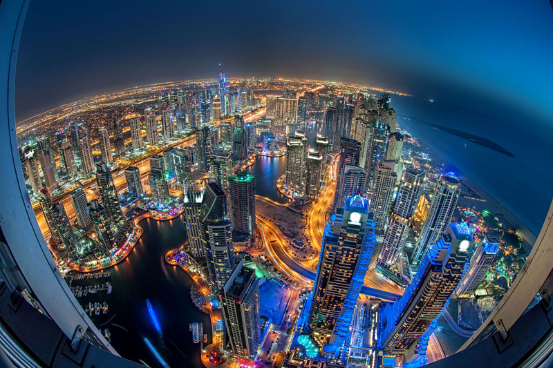 Naktinė Dubajaus panorama