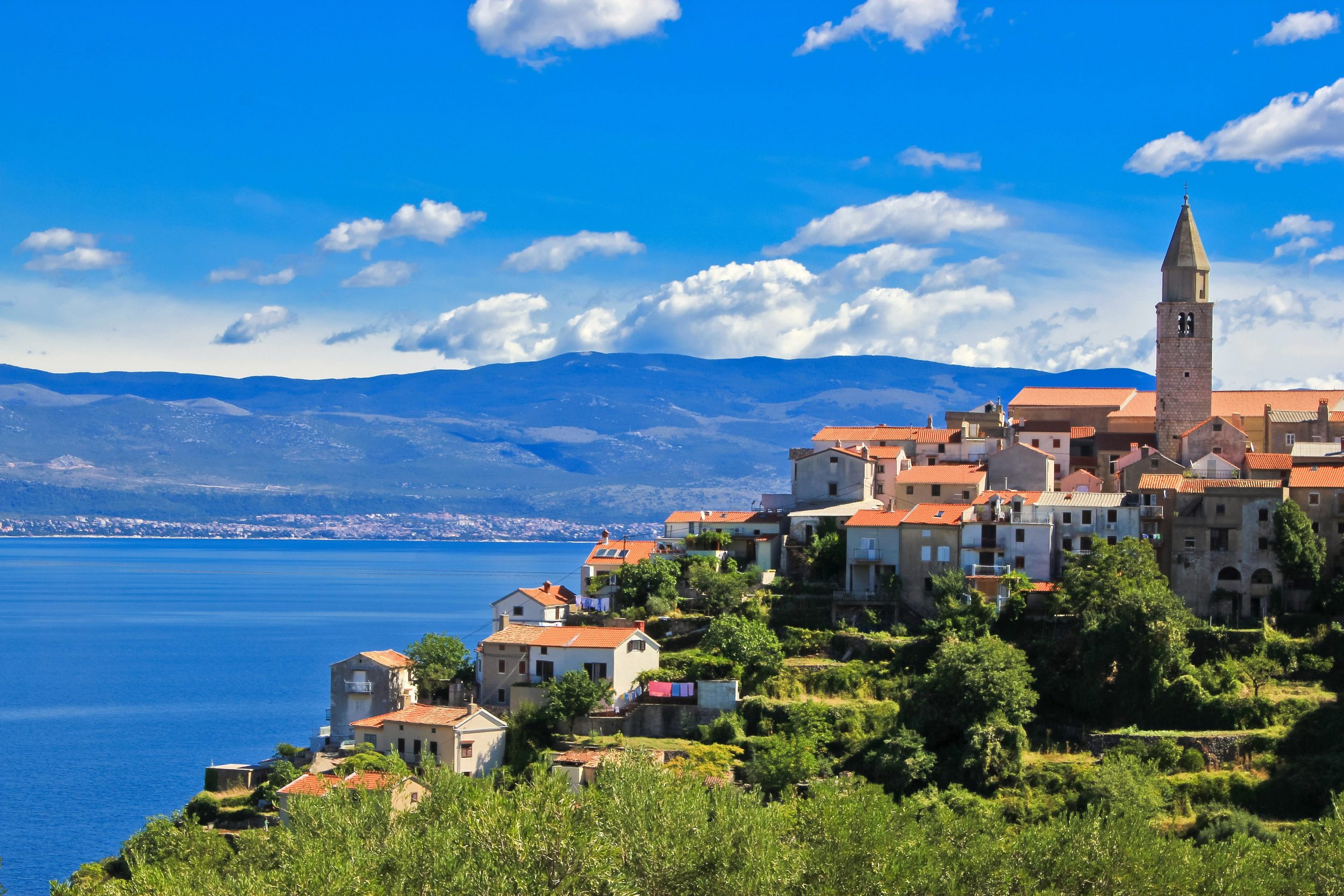 Krk salos panorama, Kroatija